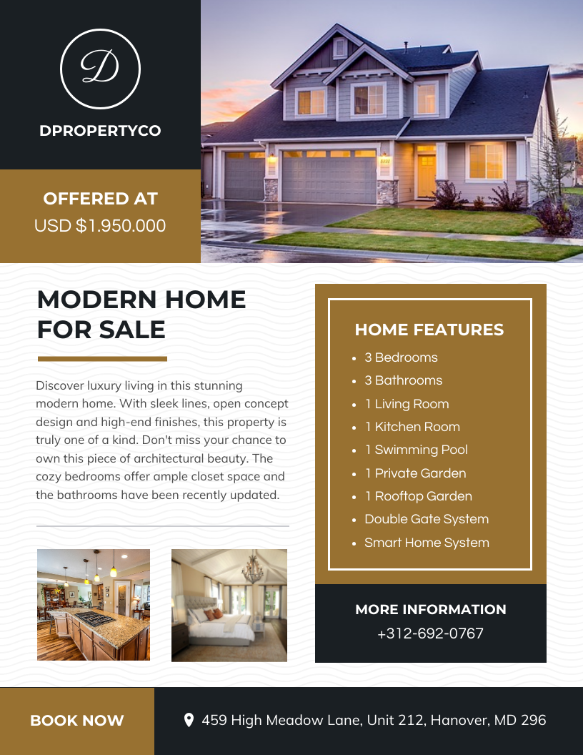 Editable Adobe real estate flyer template