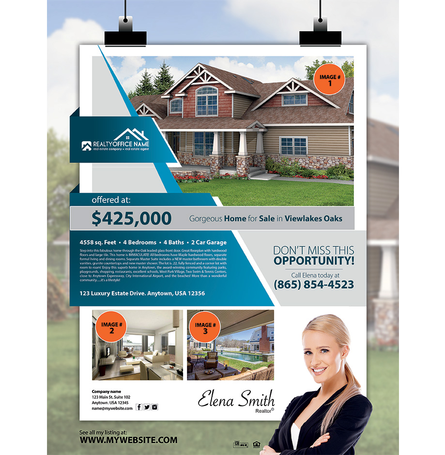 Professional real estate flyer created with Adobe