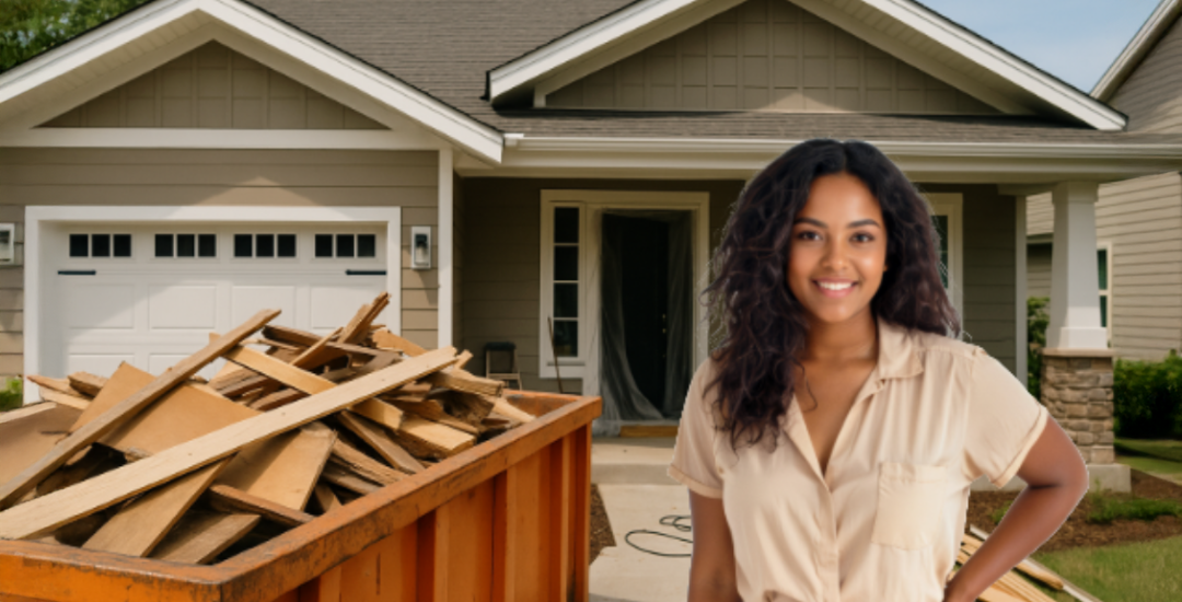Real estate investor posing in front of a house being prepped for flipping. make money flipping real estate