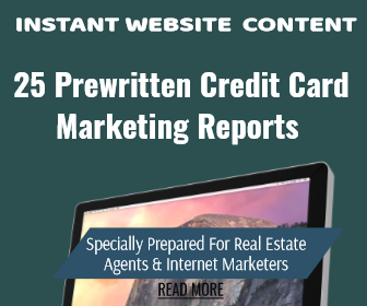 See 25 Credit Card Article Reports with Private Label Rights. Perfect for website content, blogging, email marketing and other lead generation campaigns.