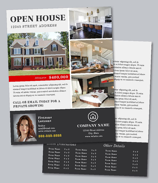 Canva real estate flyer design example