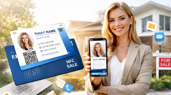 digital business cards for real estate agents smartphone sharing example