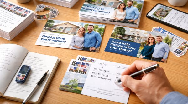 FSBO postcards for real estate agents targeting for sale by owner sellers