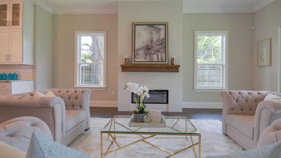 Show-ready living room staging for open houses